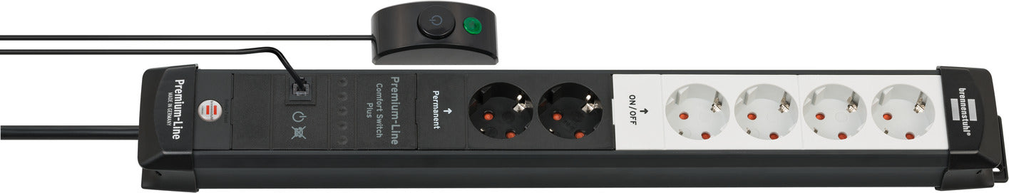 Brennenstuhl Premium-Line Comfort Switch Plus 6-fach schwarz/grau 3 m Brennenstuhl Premium-Line Comfort Switch Plus 6-fach schwarz/grau 3 m